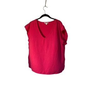 3 dots women’s Barbie pink gauze short sleeve top XL